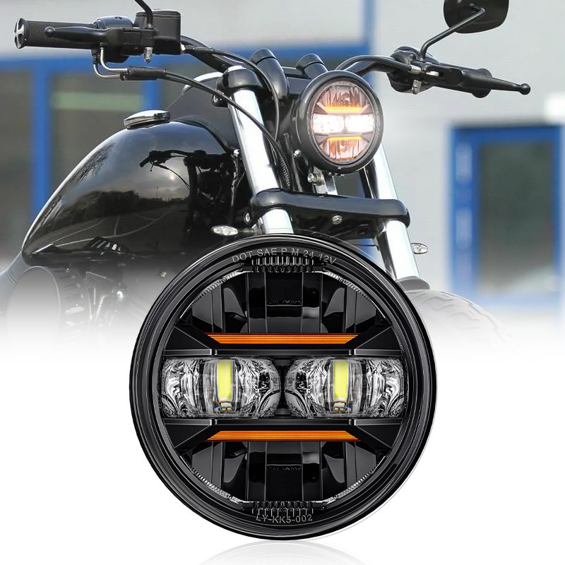 Universal Motorcycle Led Headlight Projector - مصباح أمامي LED عالمي للسيارة مقاس