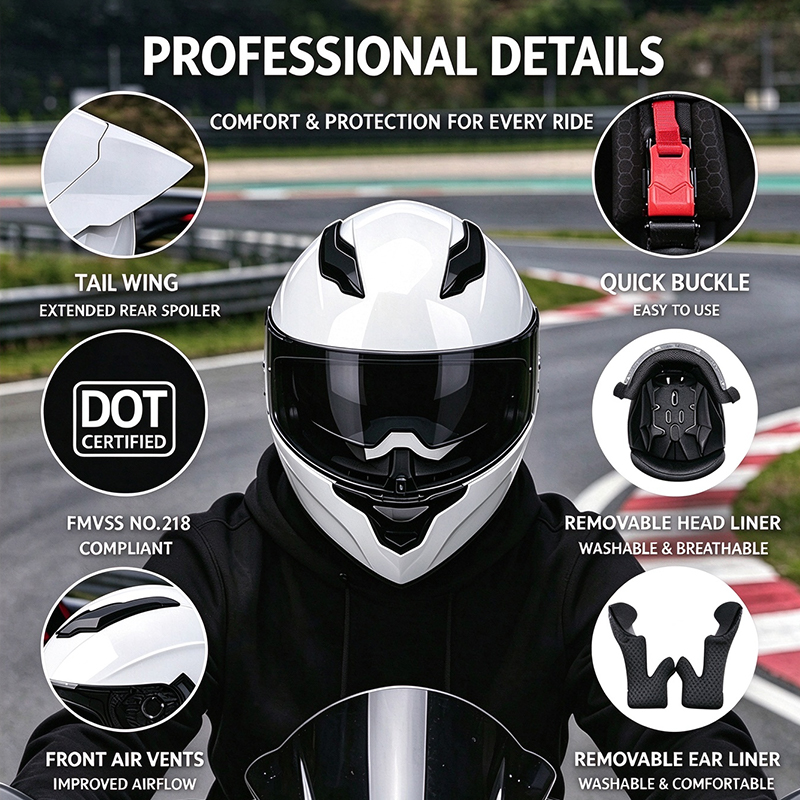 خوذة دراجة نارية كاملة الوجه ب - مراجعة Dual Visor Motorcycle Racing Helmet وسعره